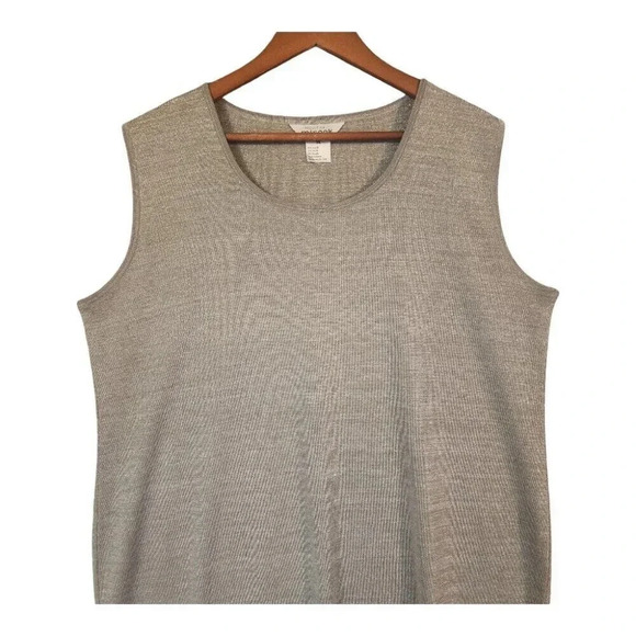 New Misook Shimmer Dress Gray Sleeveless Crew Neck Pullover Women Size 3X - Picture 4 of 5